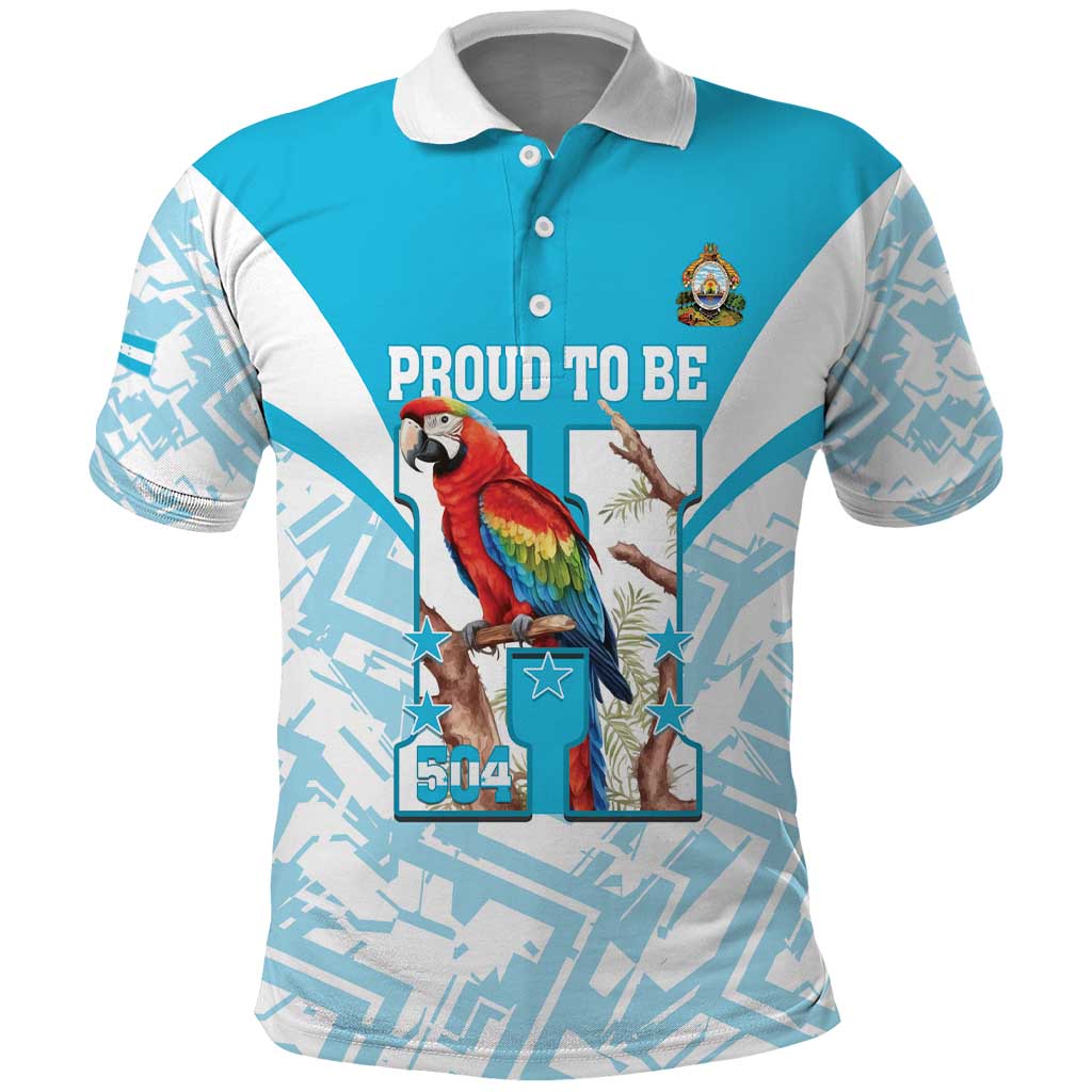 Honduras Independence Day Polo Shirt 504 Proud Scarlet Macaw LT14