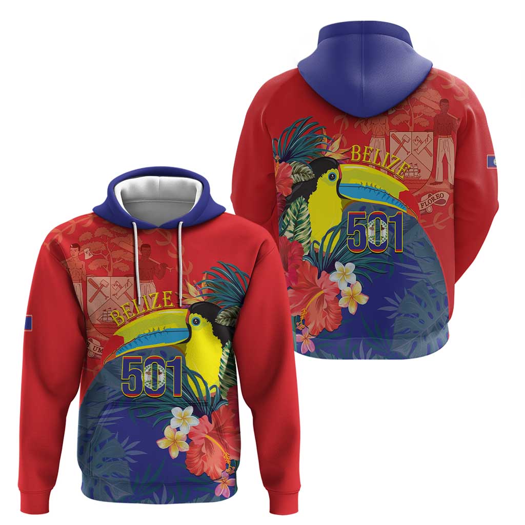 Belize Independence Day Hoodie 501 Proud Keel Billed Toucan Tropical LT14
