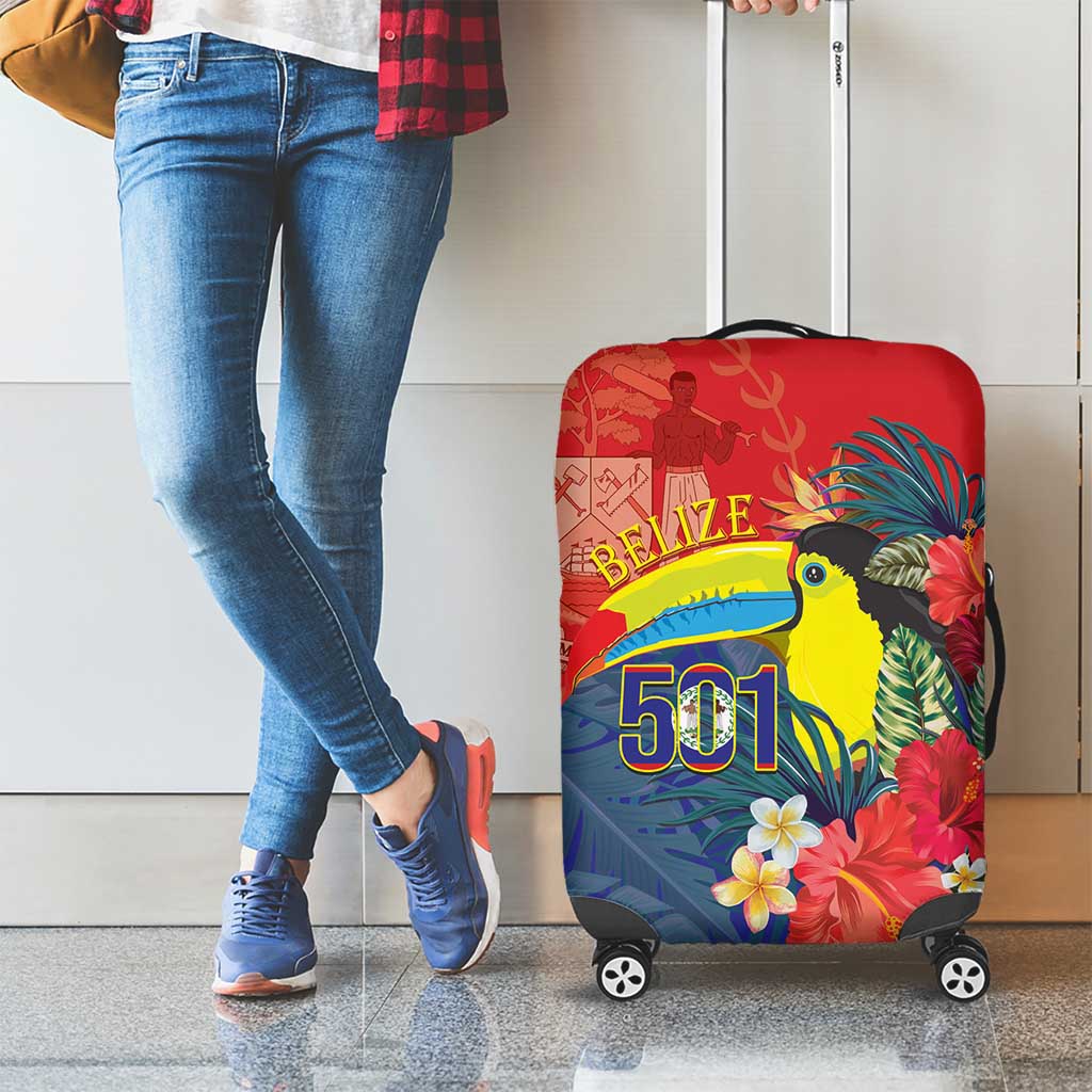 Belize Independence Day Luggage Cover 501 Proud Keel Billed Toucan Tropical LT14