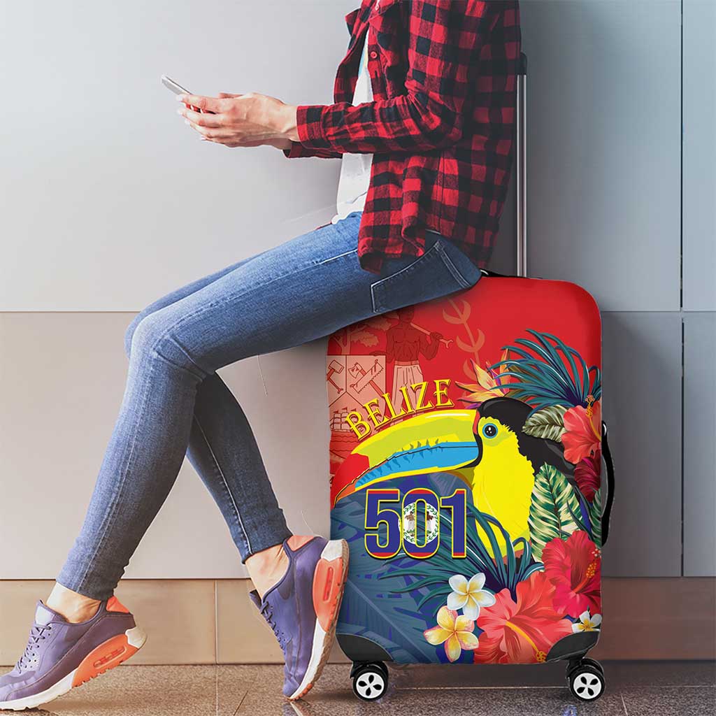 Belize Independence Day Luggage Cover 501 Proud Keel Billed Toucan Tropical LT14