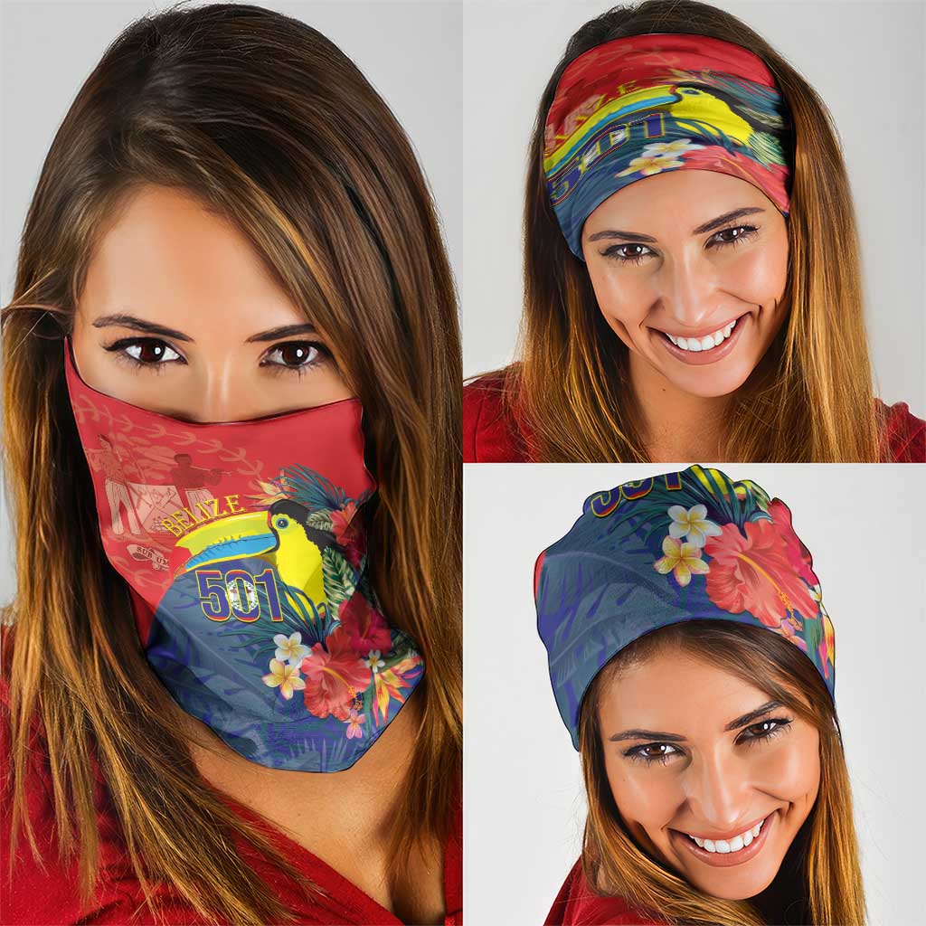 Belize Independence Day Neck Gaiter 501 Proud Keel Billed Toucan Tropical LT14