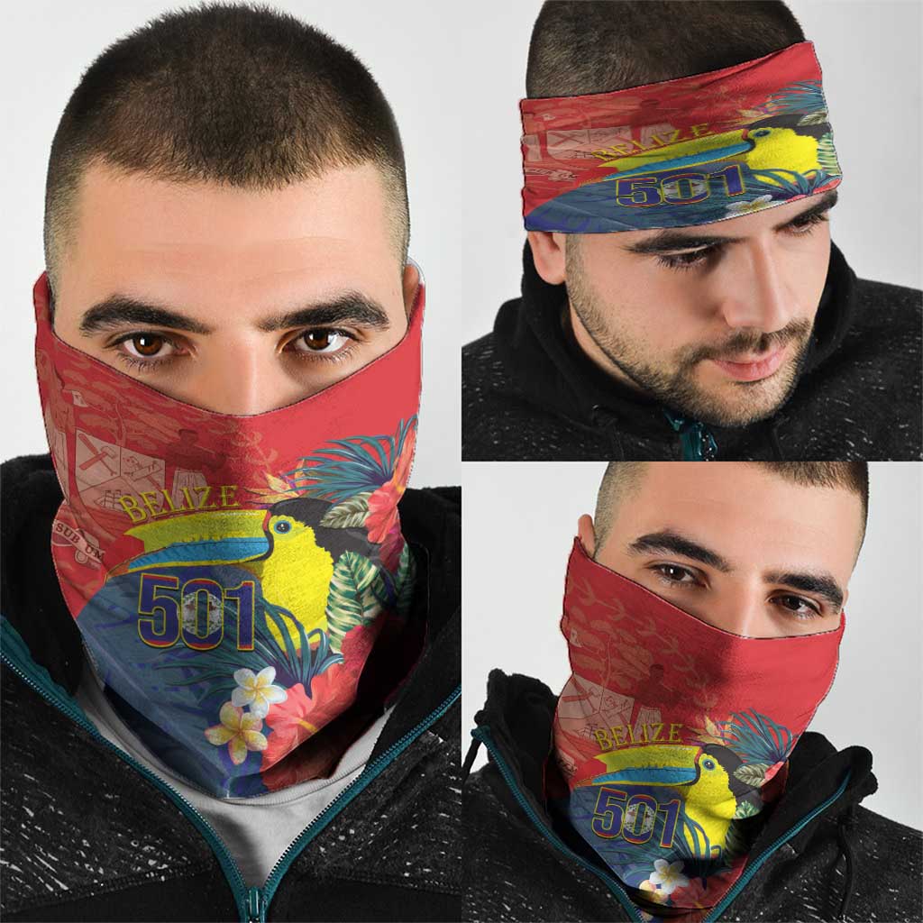 Belize Independence Day Neck Gaiter 501 Proud Keel Billed Toucan Tropical LT14