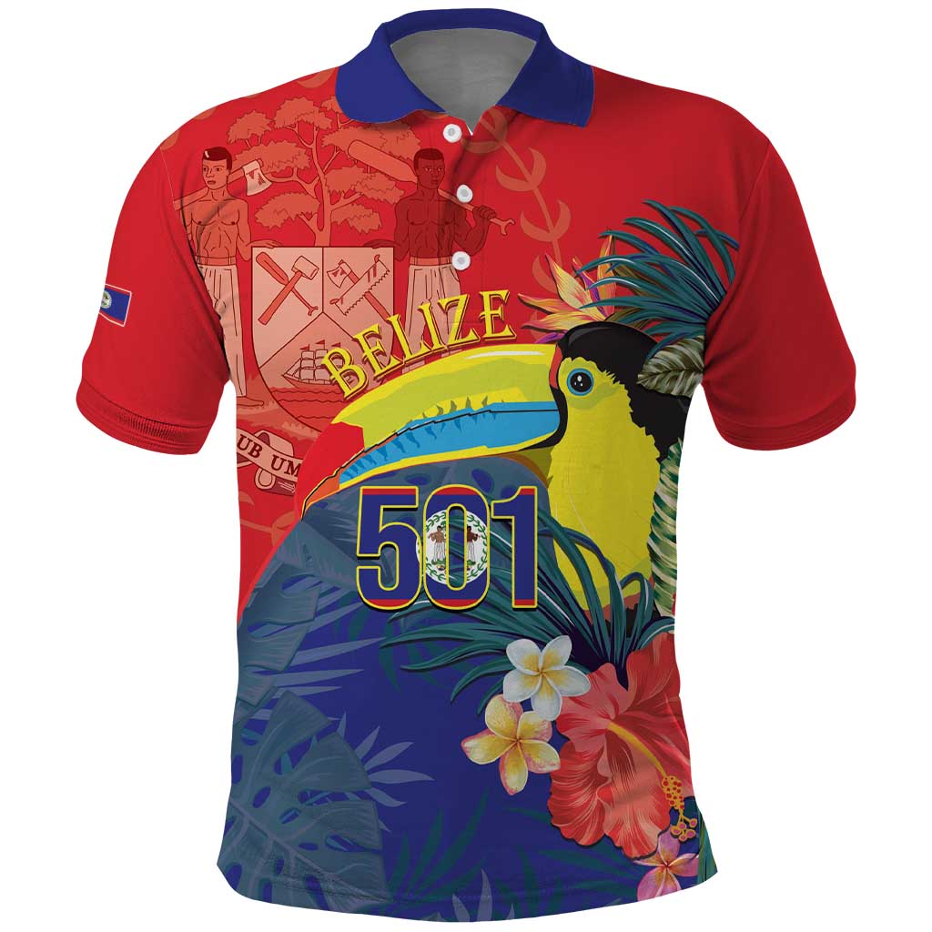 Belize Independence Day Polo Shirt 501 Proud Keel Billed Toucan Tropical LT14