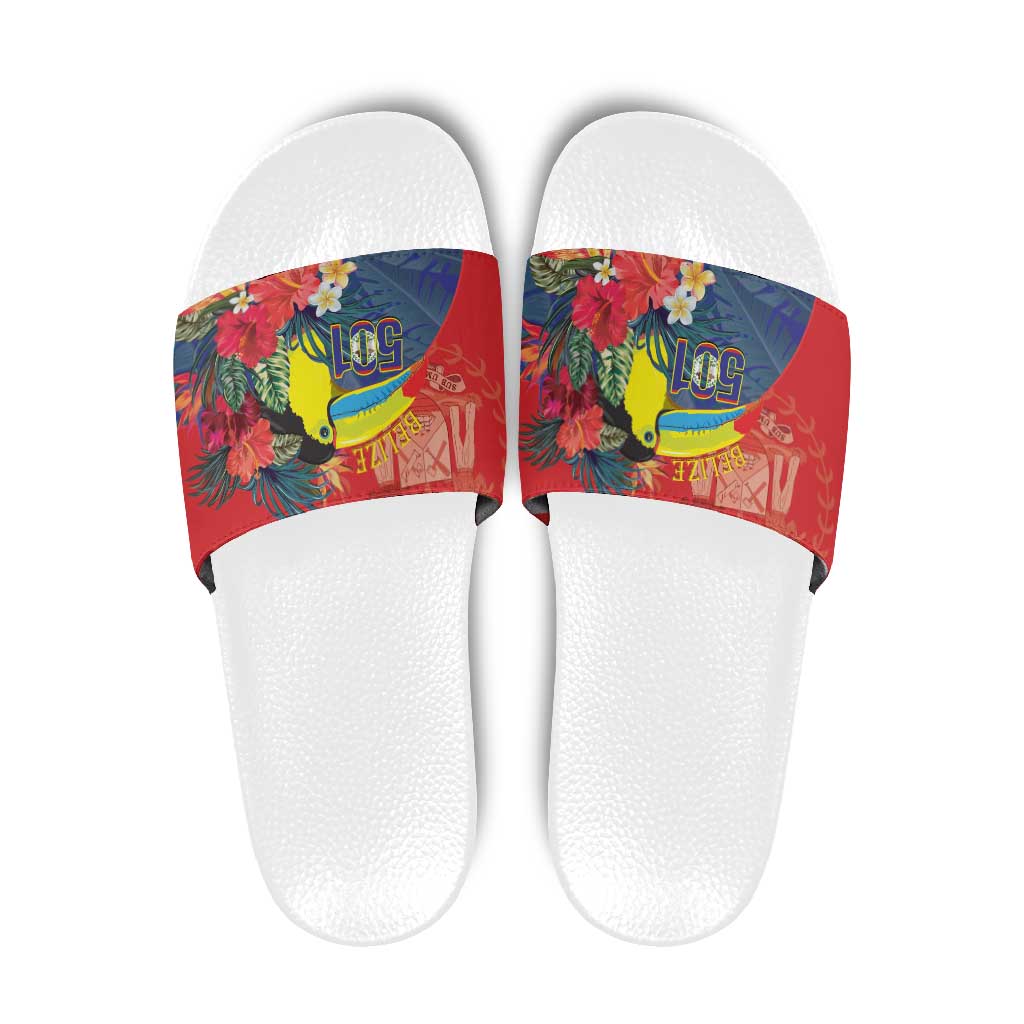 Belize Independence Day Slide Sandals 501 Proud Keel Billed Toucan Tropical LT14