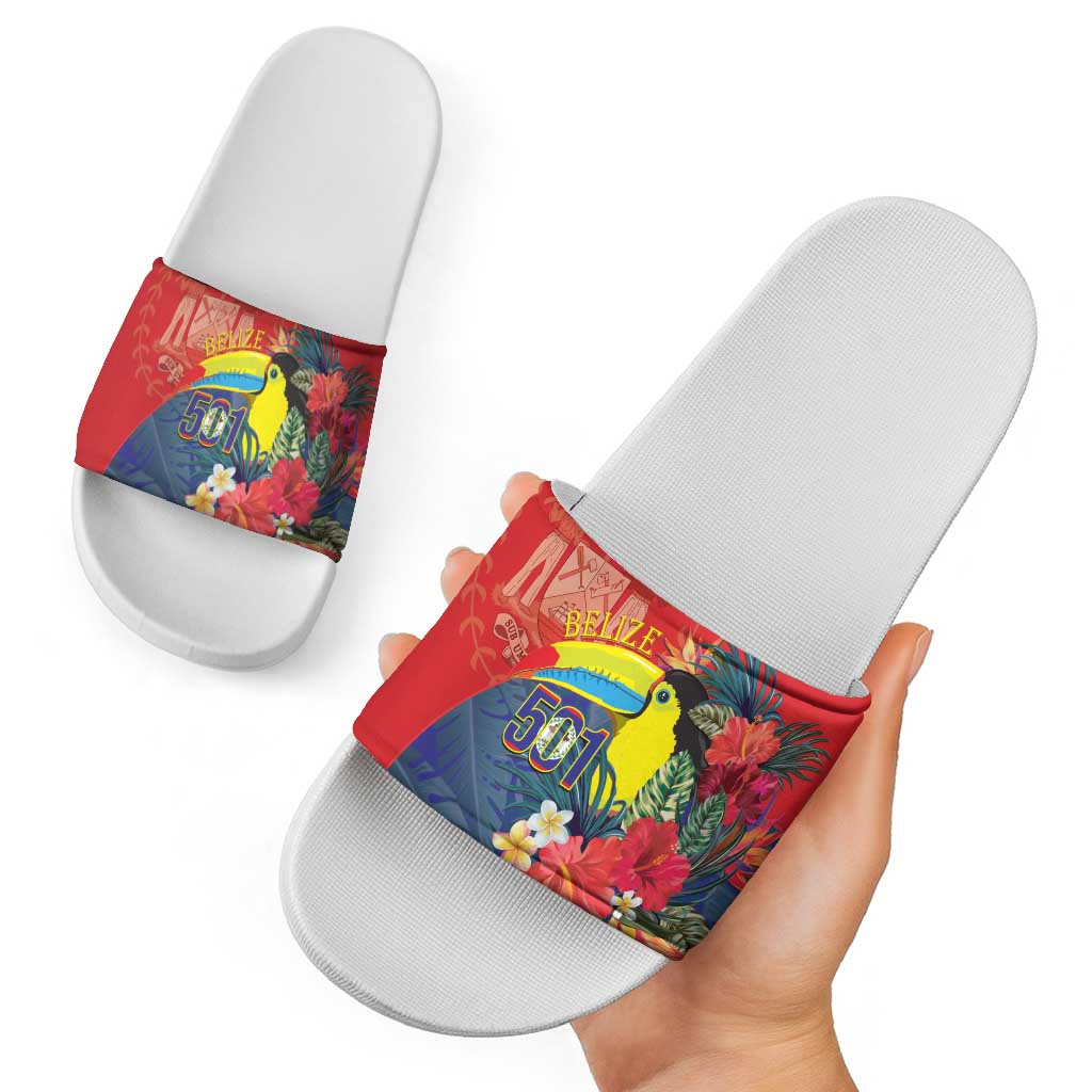 Belize Independence Day Slide Sandals 501 Proud Keel Billed Toucan Tropical LT14