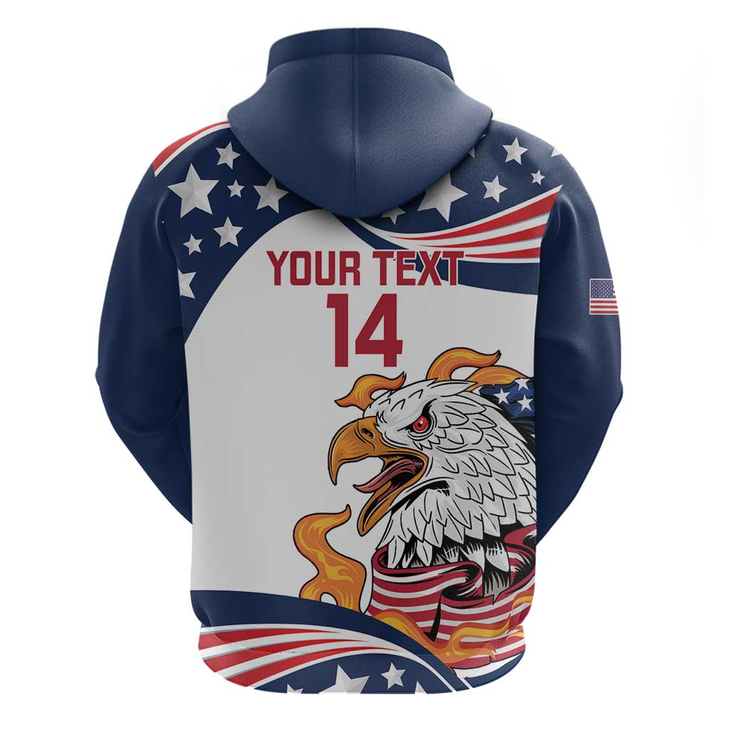 Custom USA Rugby Sevens Hoodie Go Eagles Flag Style LT14