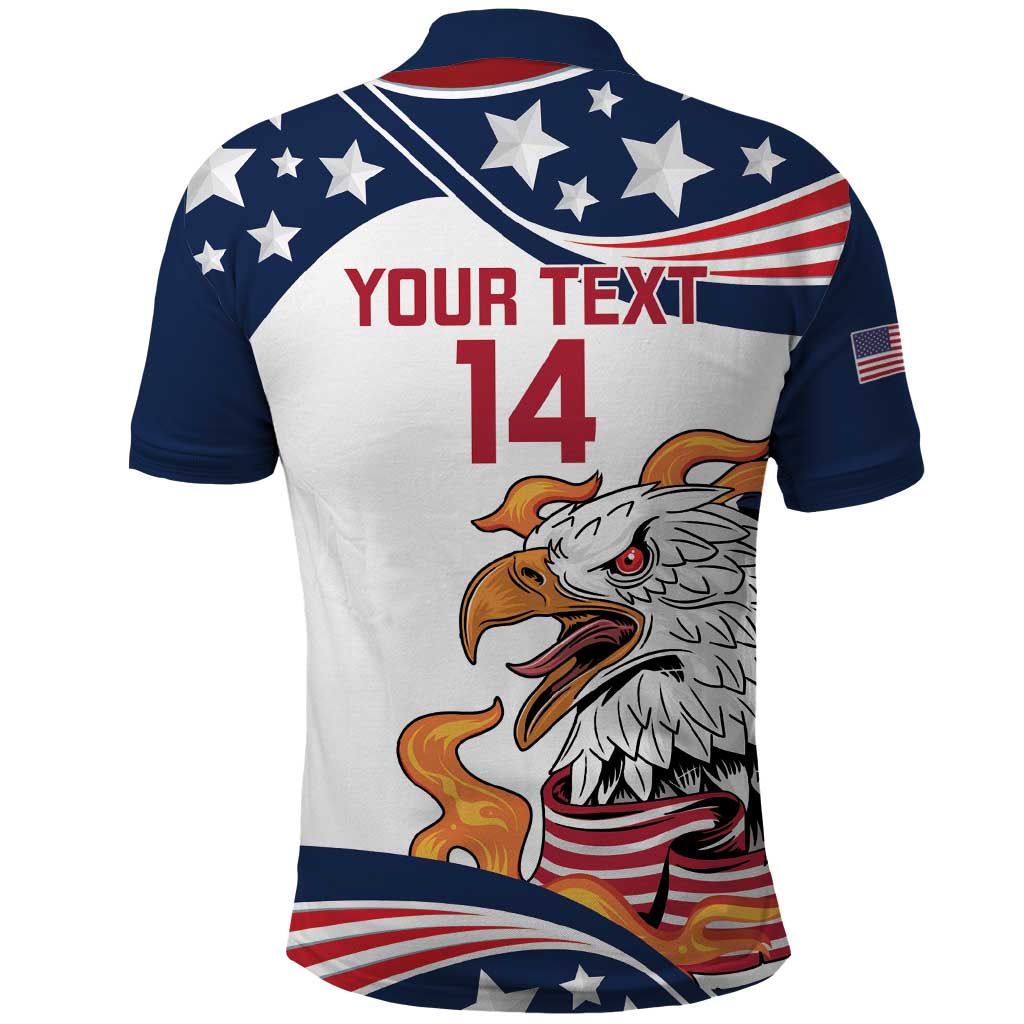 Custom USA Rugby Sevens Polo Shirt Go Eagles Flag Style LT14