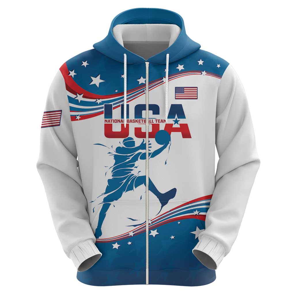 Custom USA Basketball Hoodie 2024 Go Dream Team Curve Style LT14