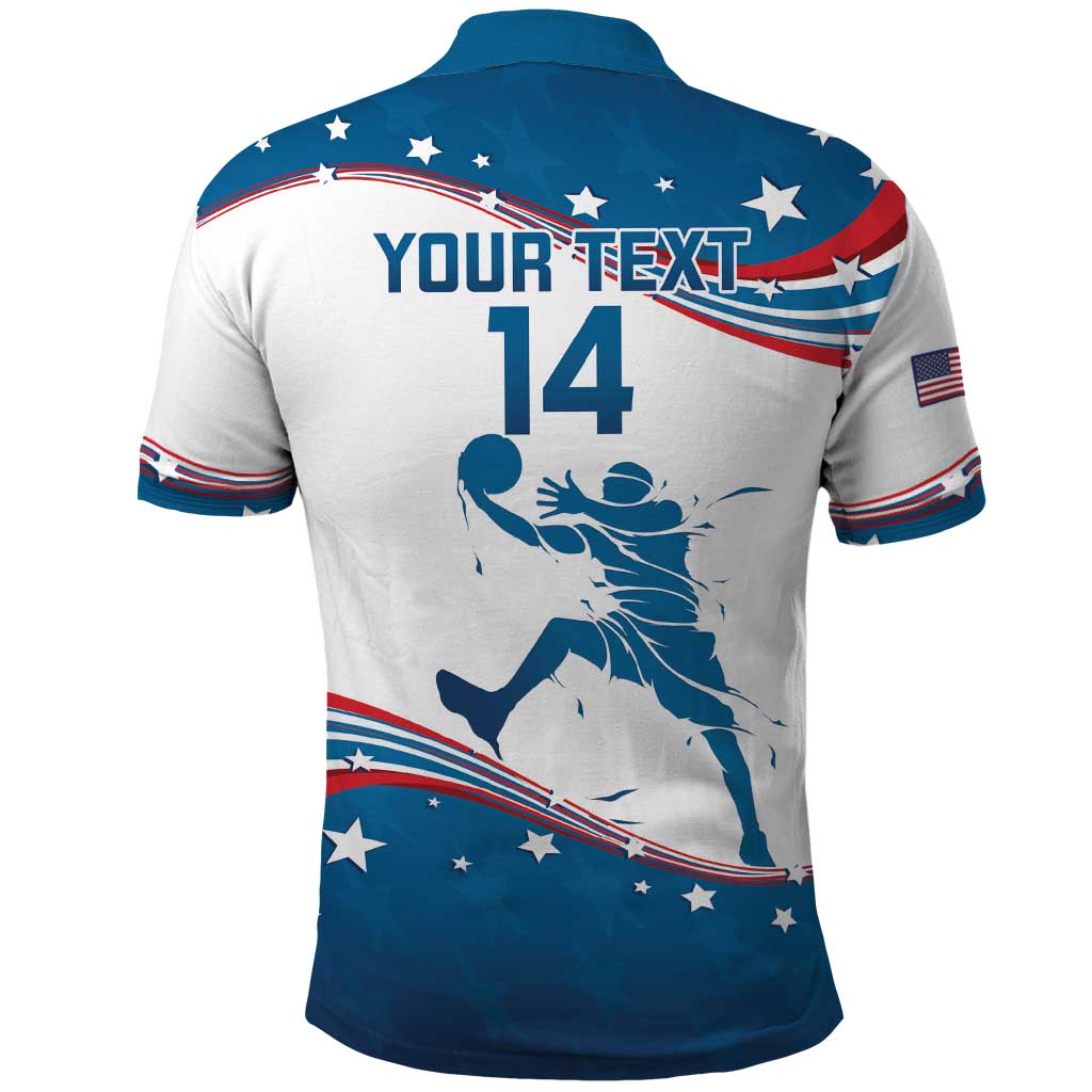 Custom USA Basketball Polo Shirt 2024 Go Dream Team Curve Style LT14