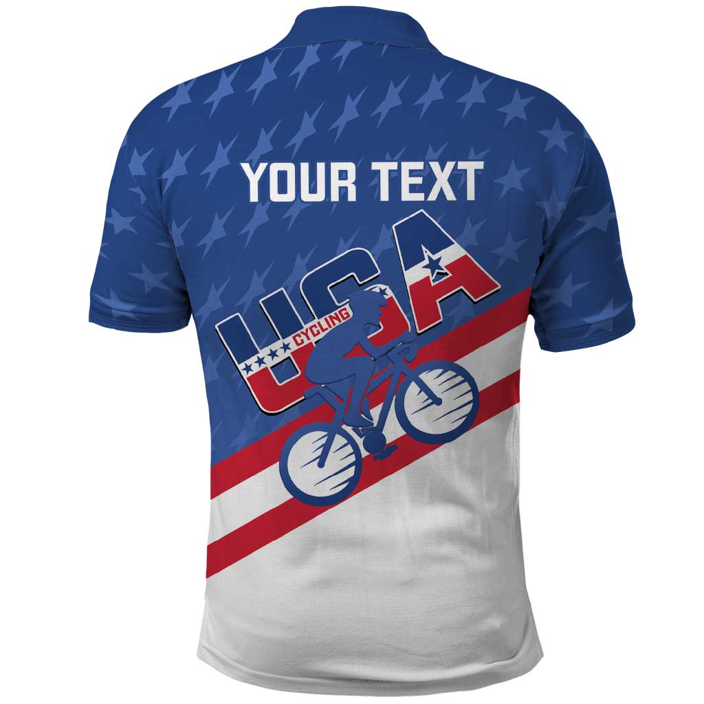 Personalized USA Cycling Polo Shirt United States Bike Racing Lover LT14
