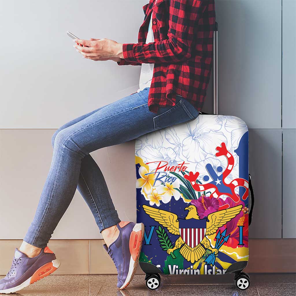 US Virgin Islands - Puerto Rico Day Luggage Cover Boricua Coqui Yellow-colored Eagle LT14