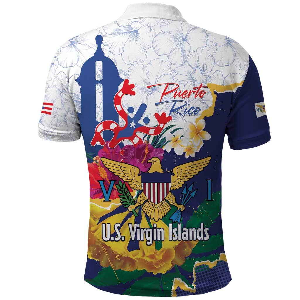 US Virgin Islands - Puerto Rico Day Polo Shirt Boricua Coqui Yellow-colored Eagle LT14