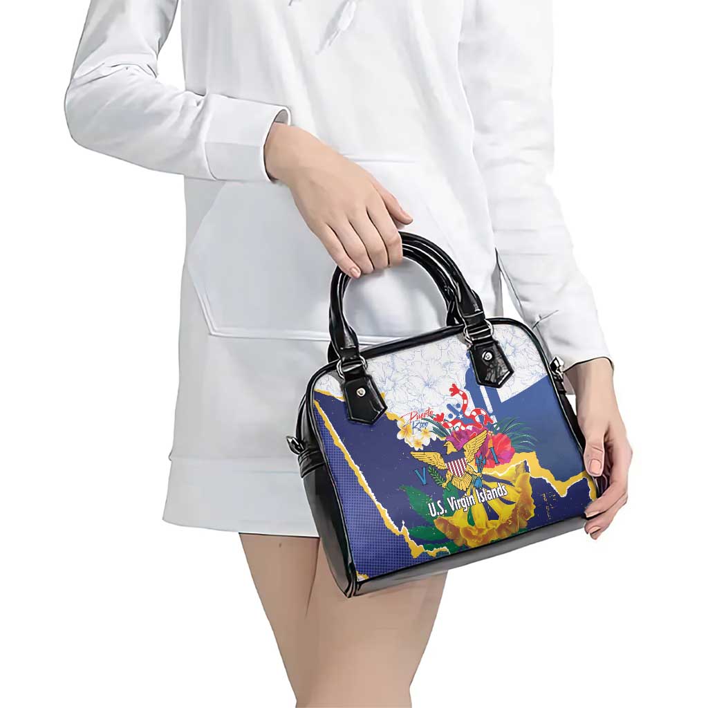 US Virgin Islands - Puerto Rico Day Shoulder Handbag Boricua Coqui Yellow-colored Eagle LT14