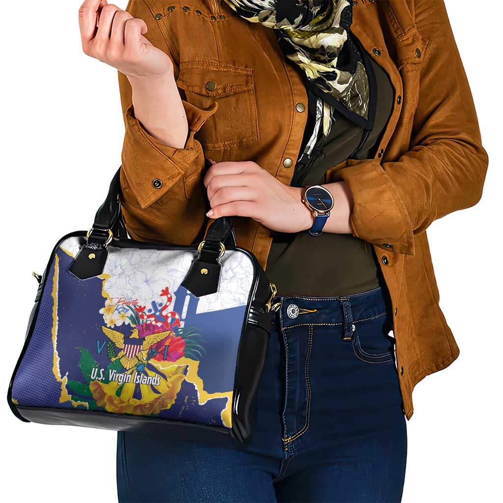 US Virgin Islands - Puerto Rico Day Shoulder Handbag Boricua Coqui Yellow-colored Eagle LT14