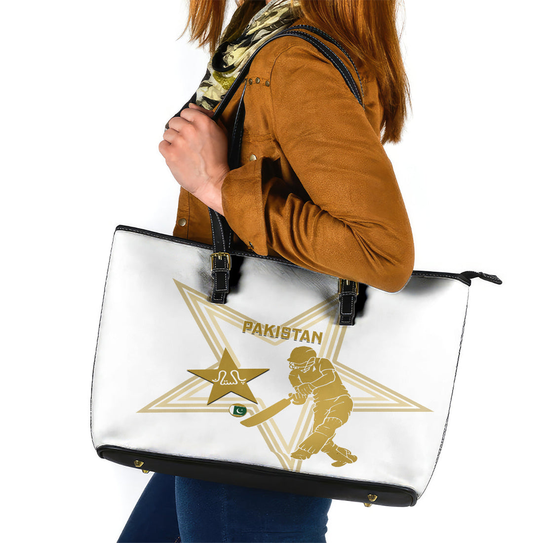 Pakistan Cricket Leather Tote Bag 2023 Go Shaheens LT14