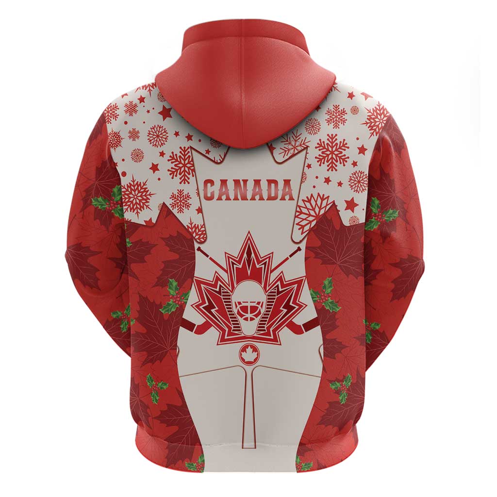 Christmas Canada Hockey Hoodie Merry Hockey-Mas Maple Leaves Pattern LT14