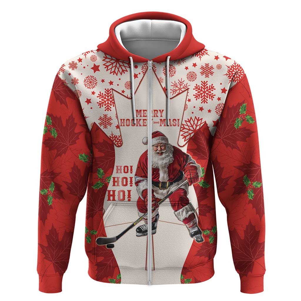 Christmas Canada Hockey Hoodie Merry Hockey-Mas Maple Leaves Pattern LT14