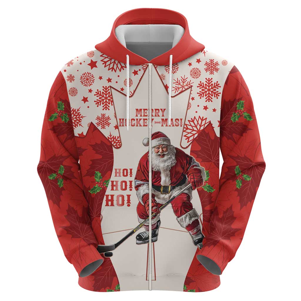 Christmas Canada Hockey Hoodie Merry Hockey-Mas Maple Leaves Pattern LT14