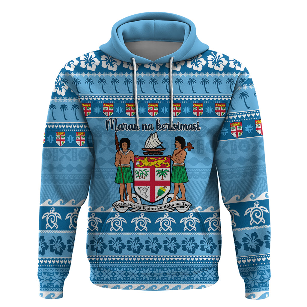 Custom Fiji Christmas Hoodie Fijian Tapa Marau na Kerisimasi LT14