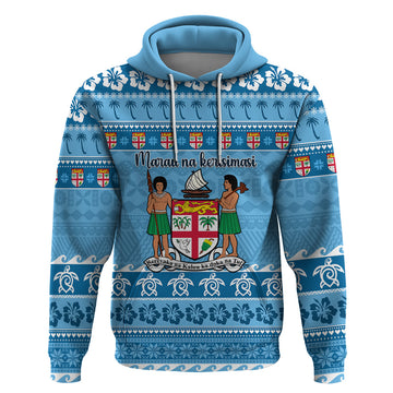 Custom Fiji Christmas Hoodie Fijian Tapa Marau na Kerisimasi LT14