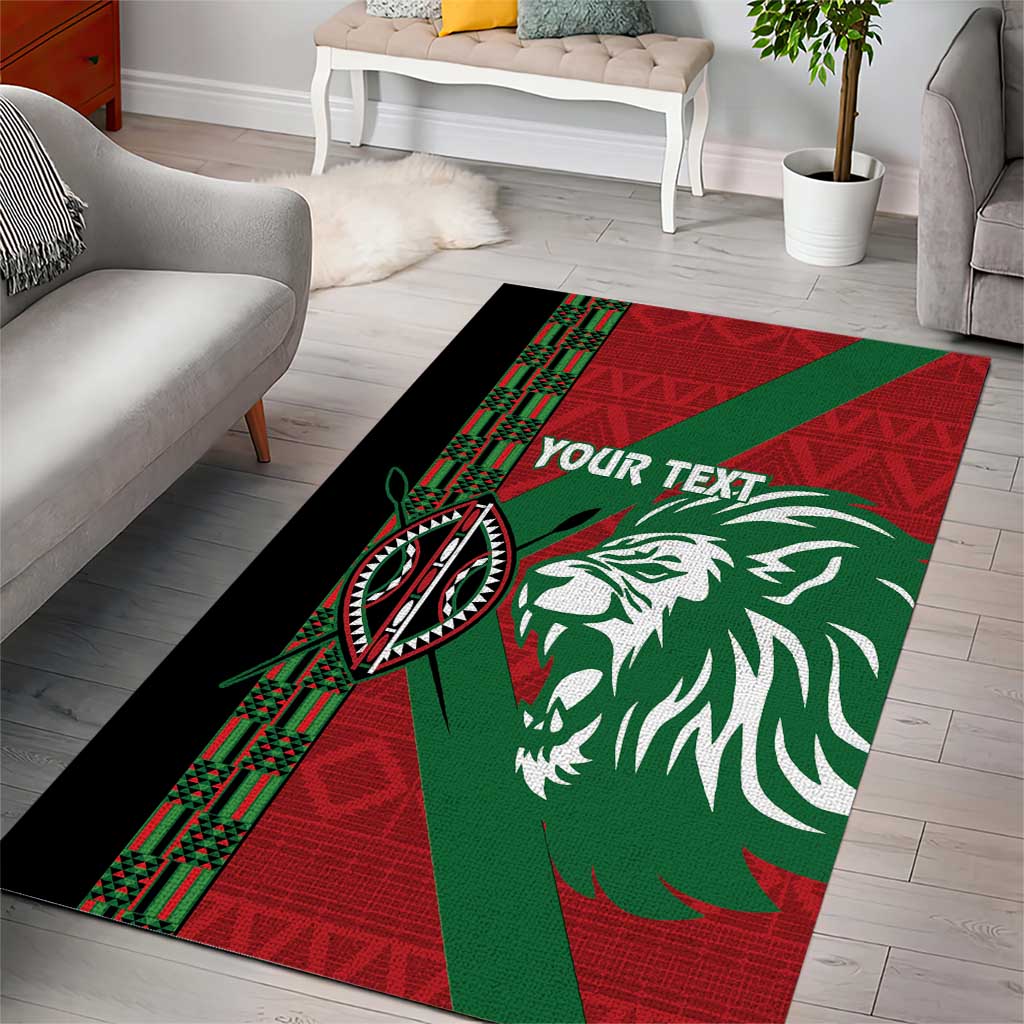 Afro Kenya Rugby Custom Area Rug Go Lionesses - African Pattern LT14