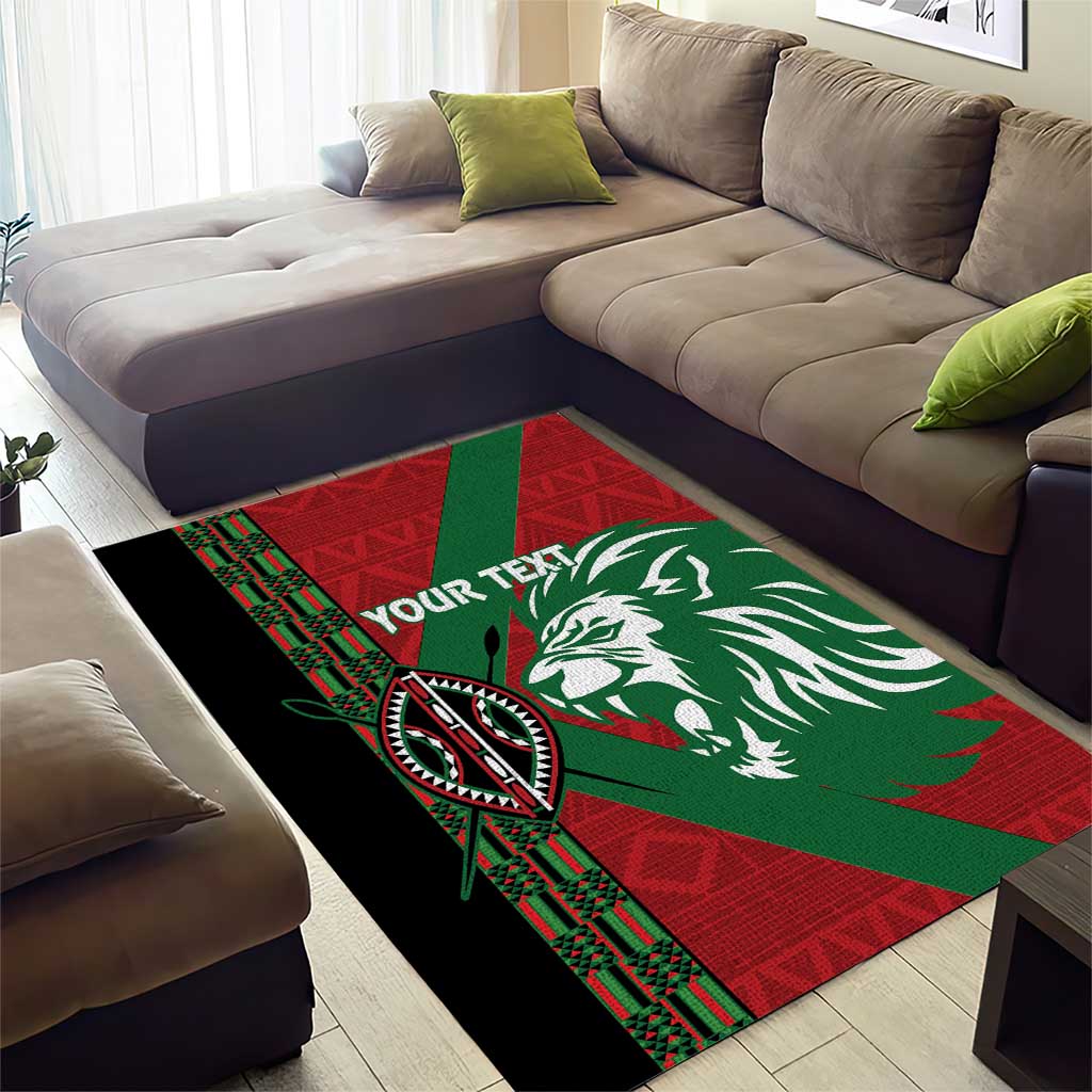Afro Kenya Rugby Custom Area Rug Go Lionesses - African Pattern LT14