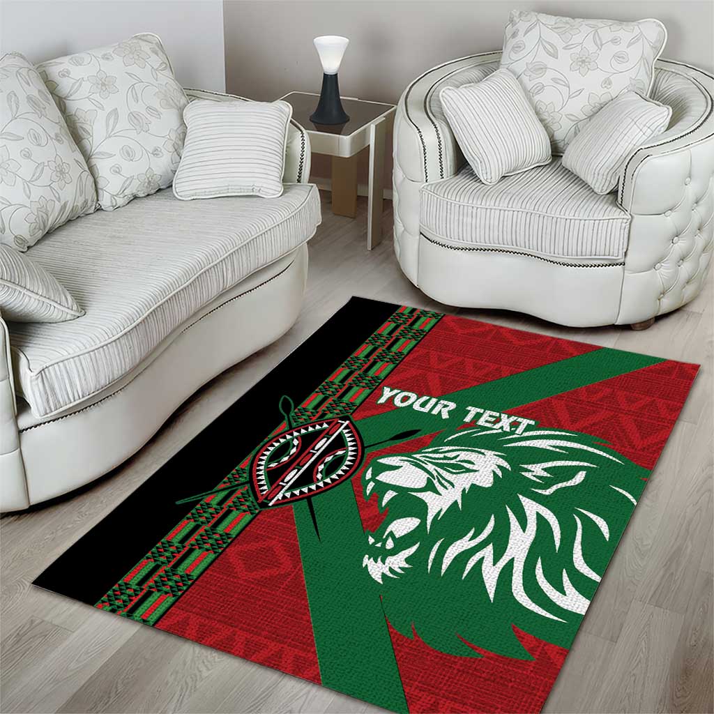 Afro Kenya Rugby Custom Area Rug Go Lionesses - African Pattern LT14