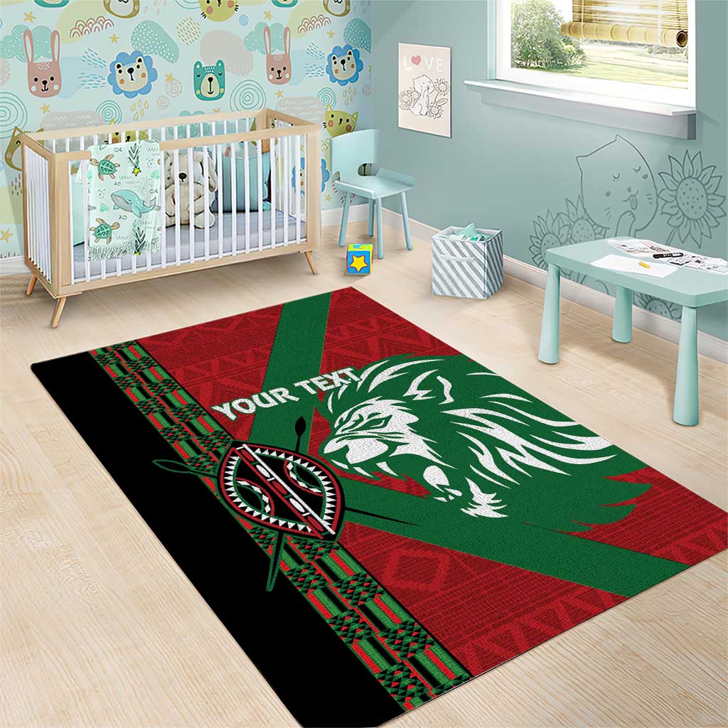 Afro Kenya Rugby Custom Area Rug Go Lionesses - African Pattern LT14