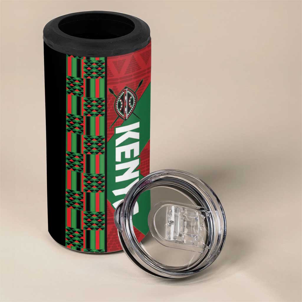 Afro Kenya Rugby Custom 4 in 1 Can Cooler Tumbler Go Lionesses - African Pattern LT14