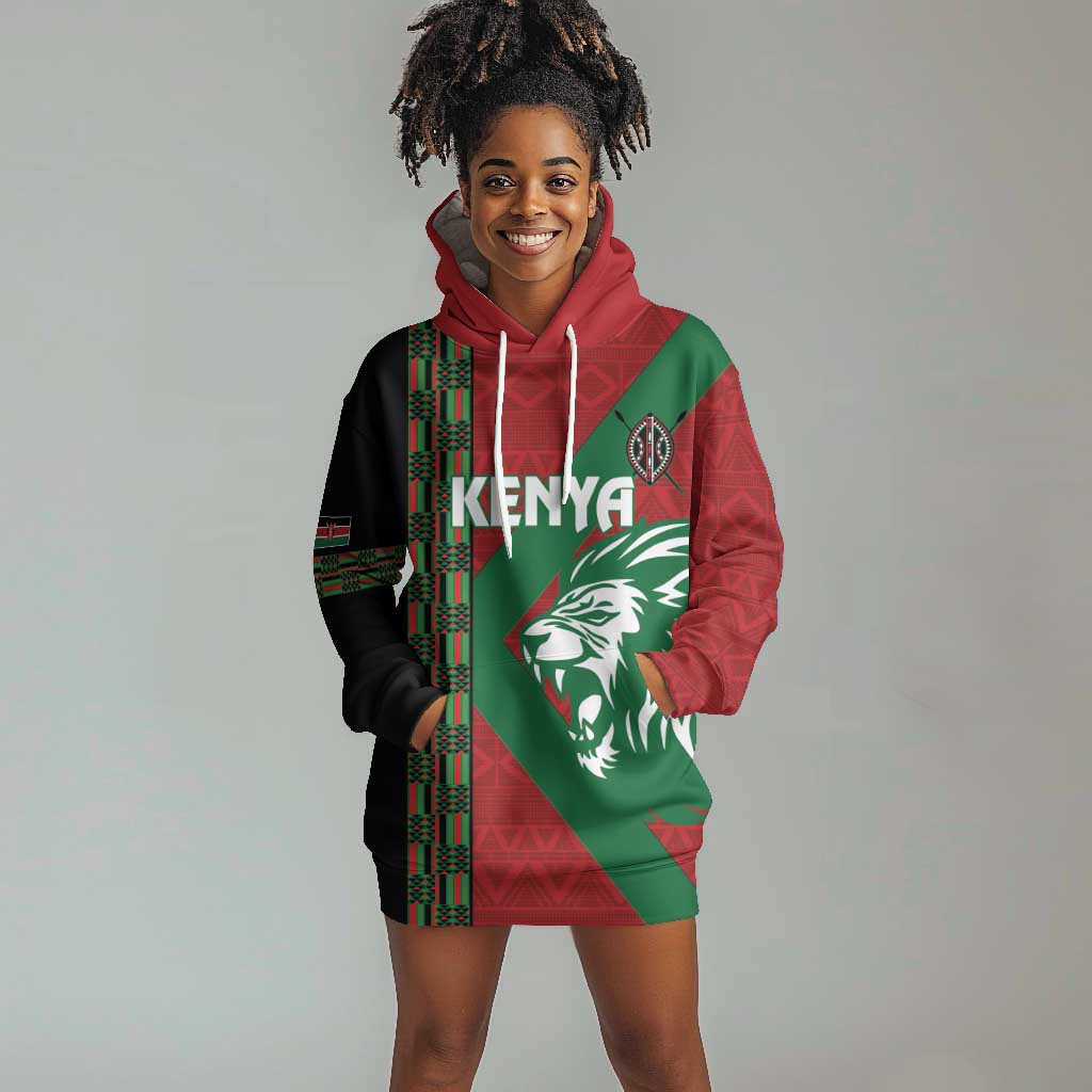 Afro Kenya Rugby Custom Hoodie Dress Go Lionesses - African Pattern LT14