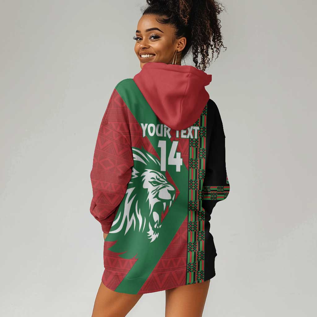 Afro Kenya Rugby Custom Hoodie Dress Go Lionesses - African Pattern LT14