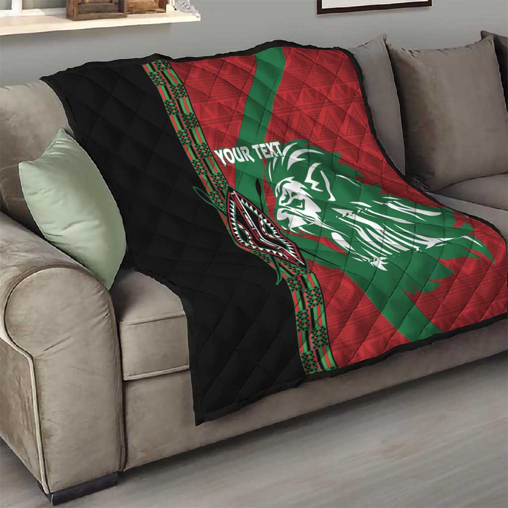 Afro Kenya Rugby Custom Quilt Go Lionesses - African Pattern LT14
