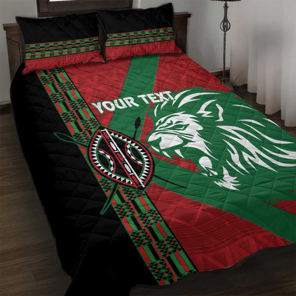 Afro Kenya Rugby Custom Quilt Bed Set Go Lionesses - African Pattern LT14