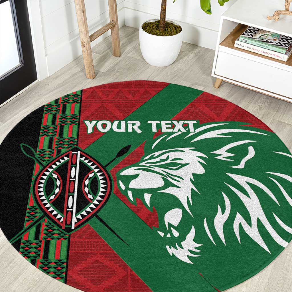 Afro Kenya Rugby Custom Round Carpet Go Lionesses - African Pattern LT14