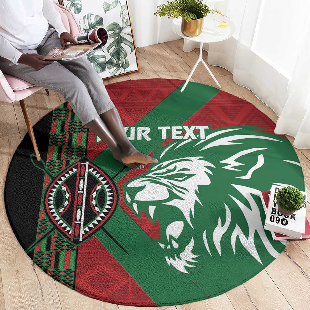 Afro Kenya Rugby Custom Round Carpet Go Lionesses - African Pattern LT14