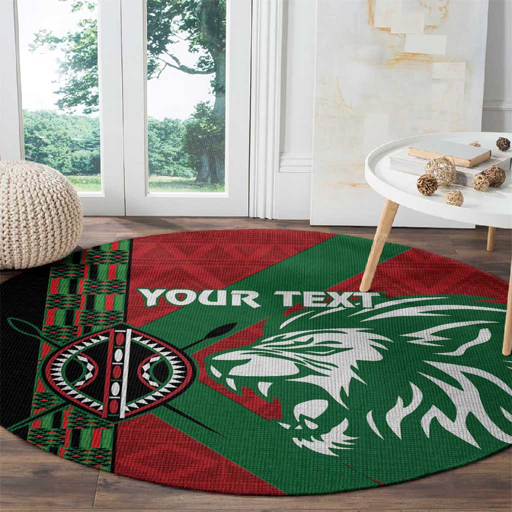 Afro Kenya Rugby Custom Round Carpet Go Lionesses - African Pattern LT14