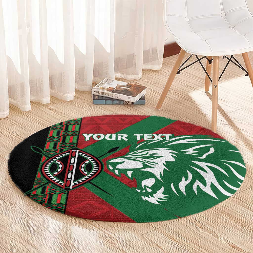 Afro Kenya Rugby Custom Round Carpet Go Lionesses - African Pattern LT14