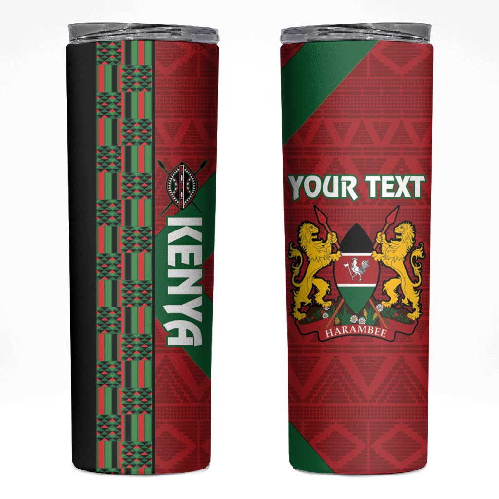 Afro Kenya Rugby Custom Skinny Tumbler Go Lionesses - African Pattern LT14