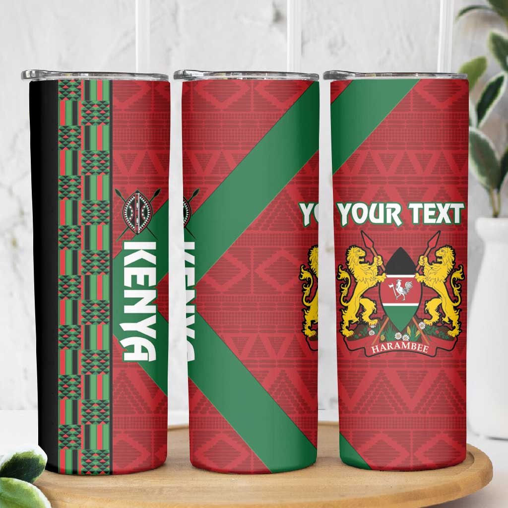 Afro Kenya Rugby Custom Skinny Tumbler Go Lionesses - African Pattern LT14