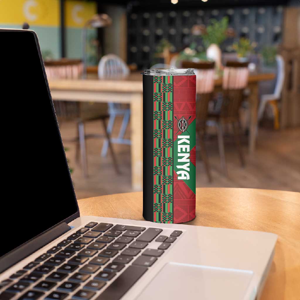 Afro Kenya Rugby Custom Skinny Tumbler Go Lionesses - African Pattern LT14