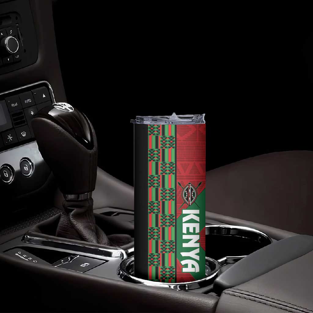 Afro Kenya Rugby Custom Skinny Tumbler Go Lionesses - African Pattern LT14