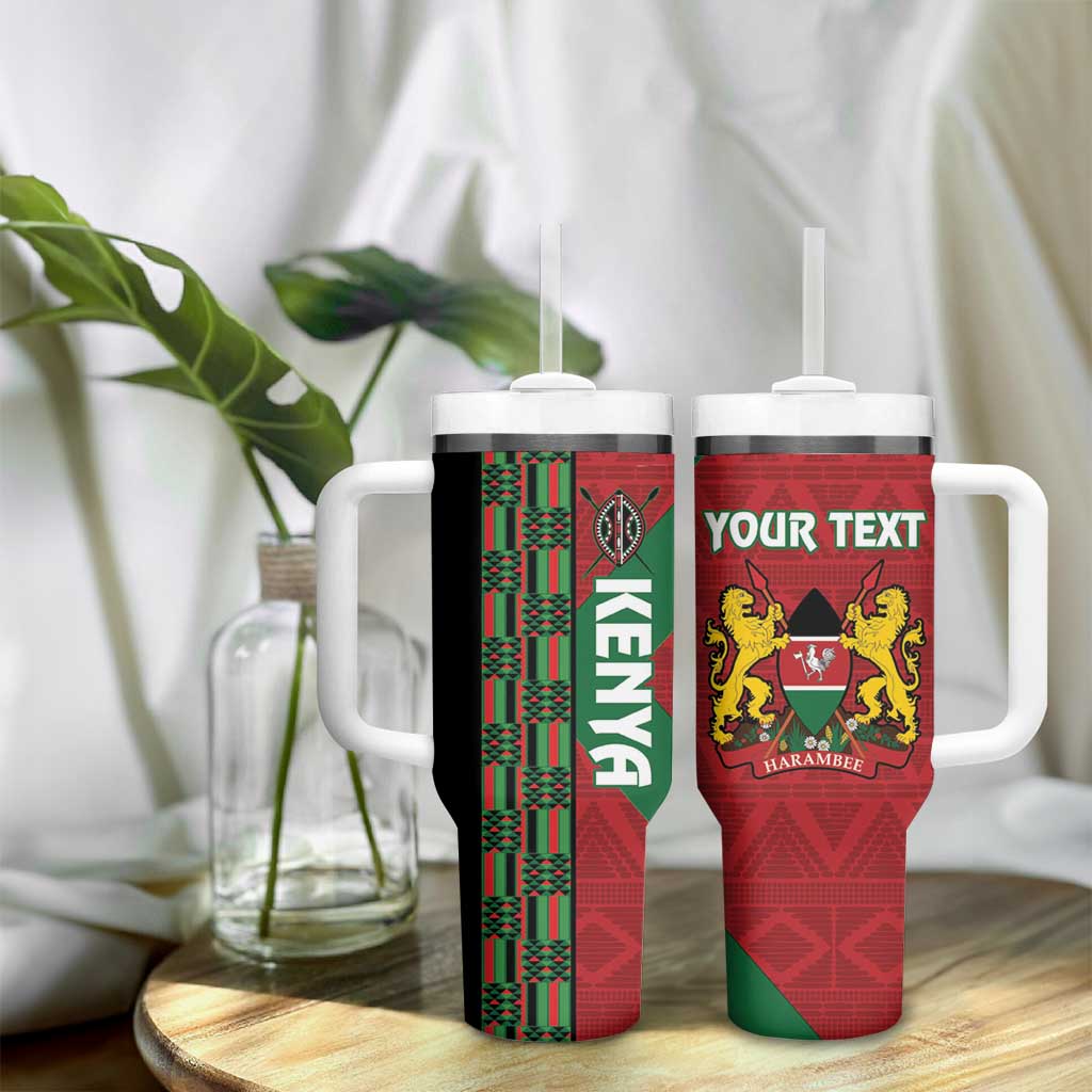 Afro Kenya Rugby Custom Tumbler With Handle Go Lionesses - African Pattern LT14
