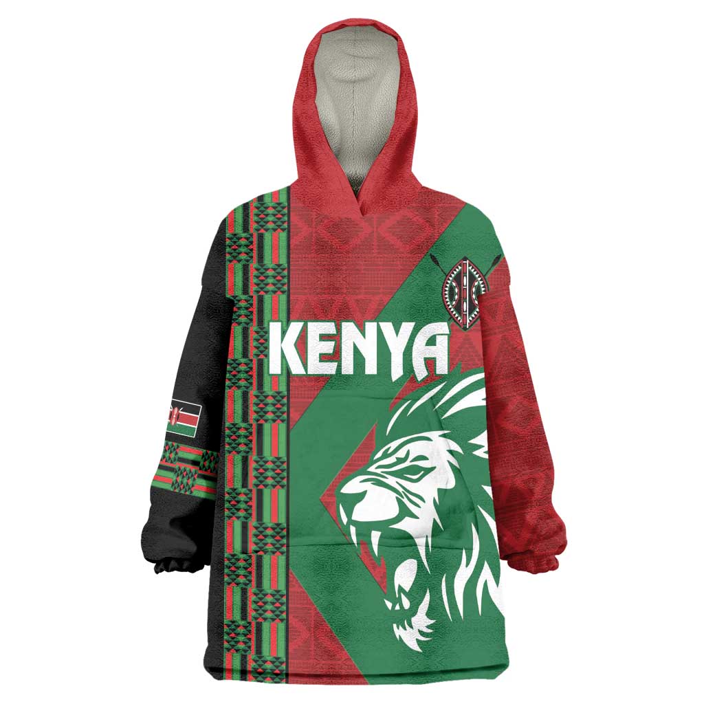 Afro Kenya Rugby Custom Wearable Blanket Hoodie Go Lionesses - African Pattern LT14