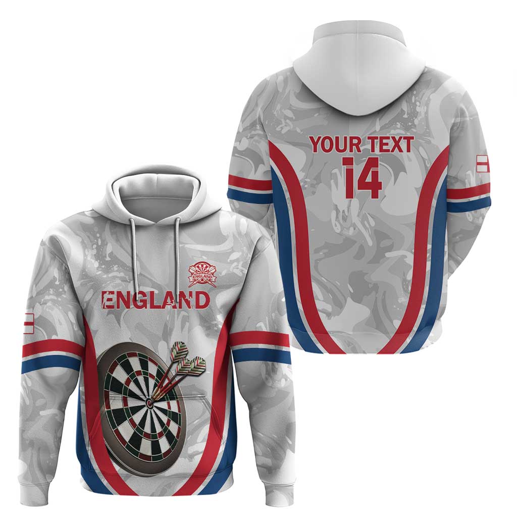 Custom England Darts Hoodie Go Champions Grunge Marble Style LT14