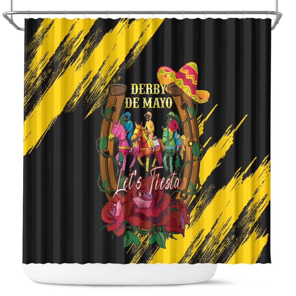 Derby De Mayo 2025 Shower Curtain Pinata Horse Racing Let's Fiesta LT14