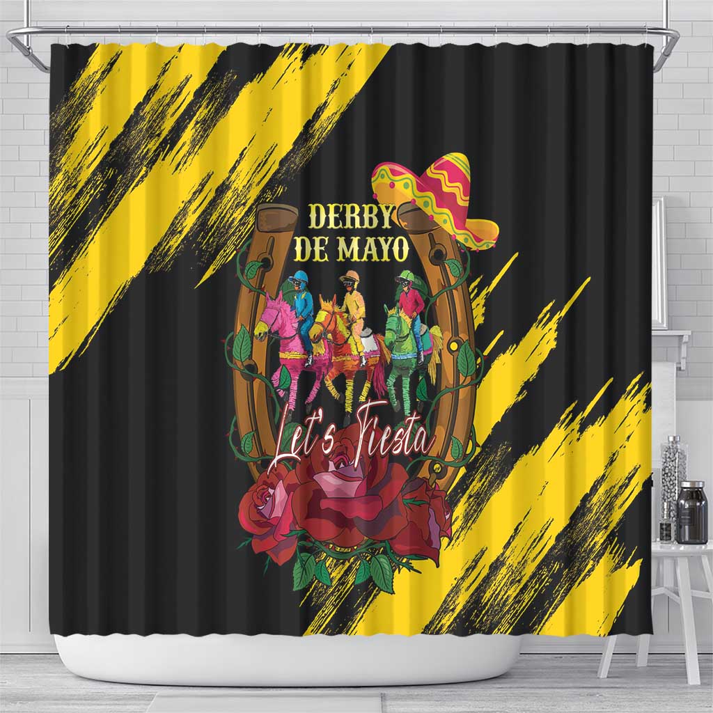 Derby De Mayo 2025 Shower Curtain Pinata Horse Racing Let's Fiesta LT14