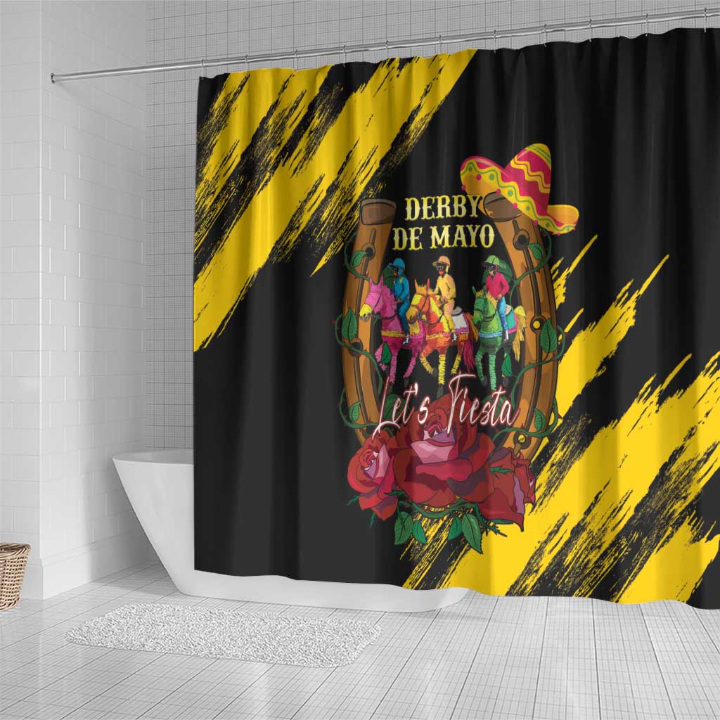 Derby De Mayo 2025 Shower Curtain Pinata Horse Racing Let's Fiesta LT14