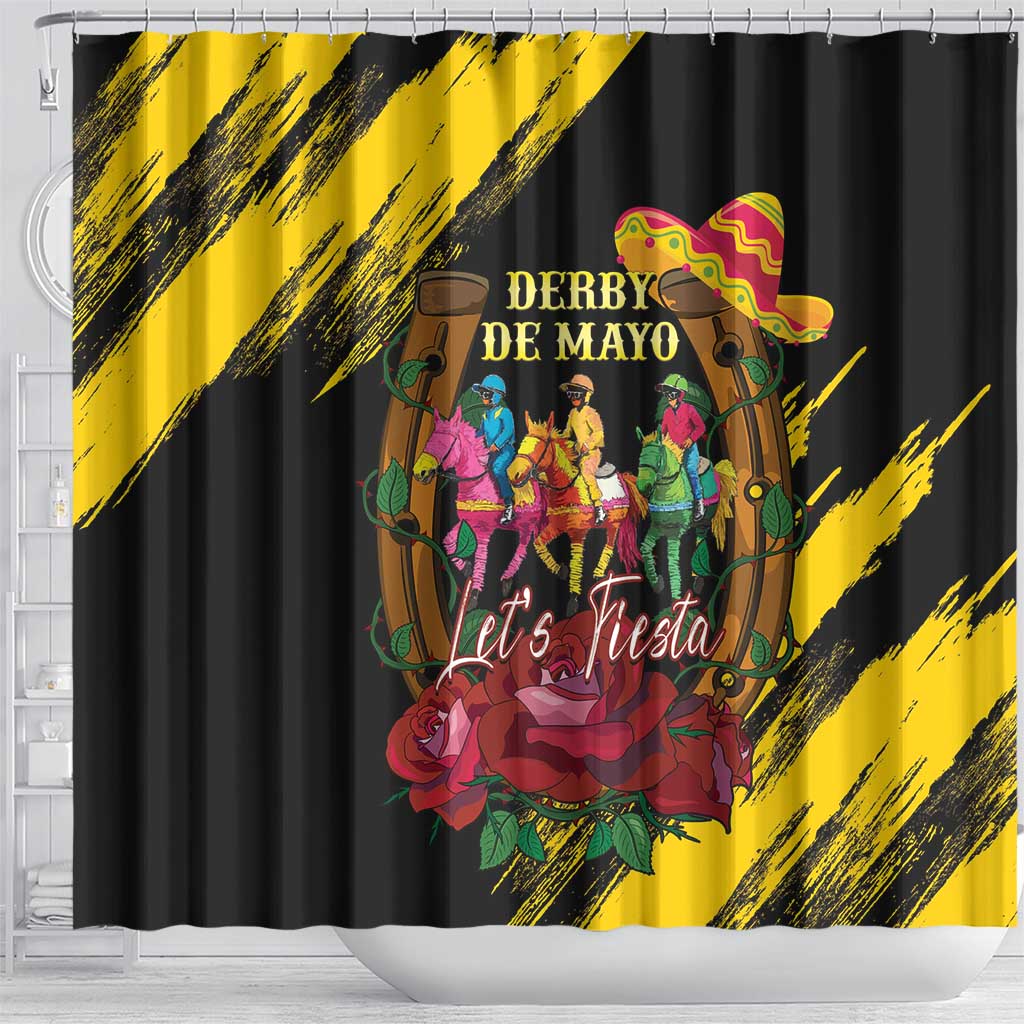 Derby De Mayo 2025 Shower Curtain Pinata Horse Racing Let's Fiesta LT14