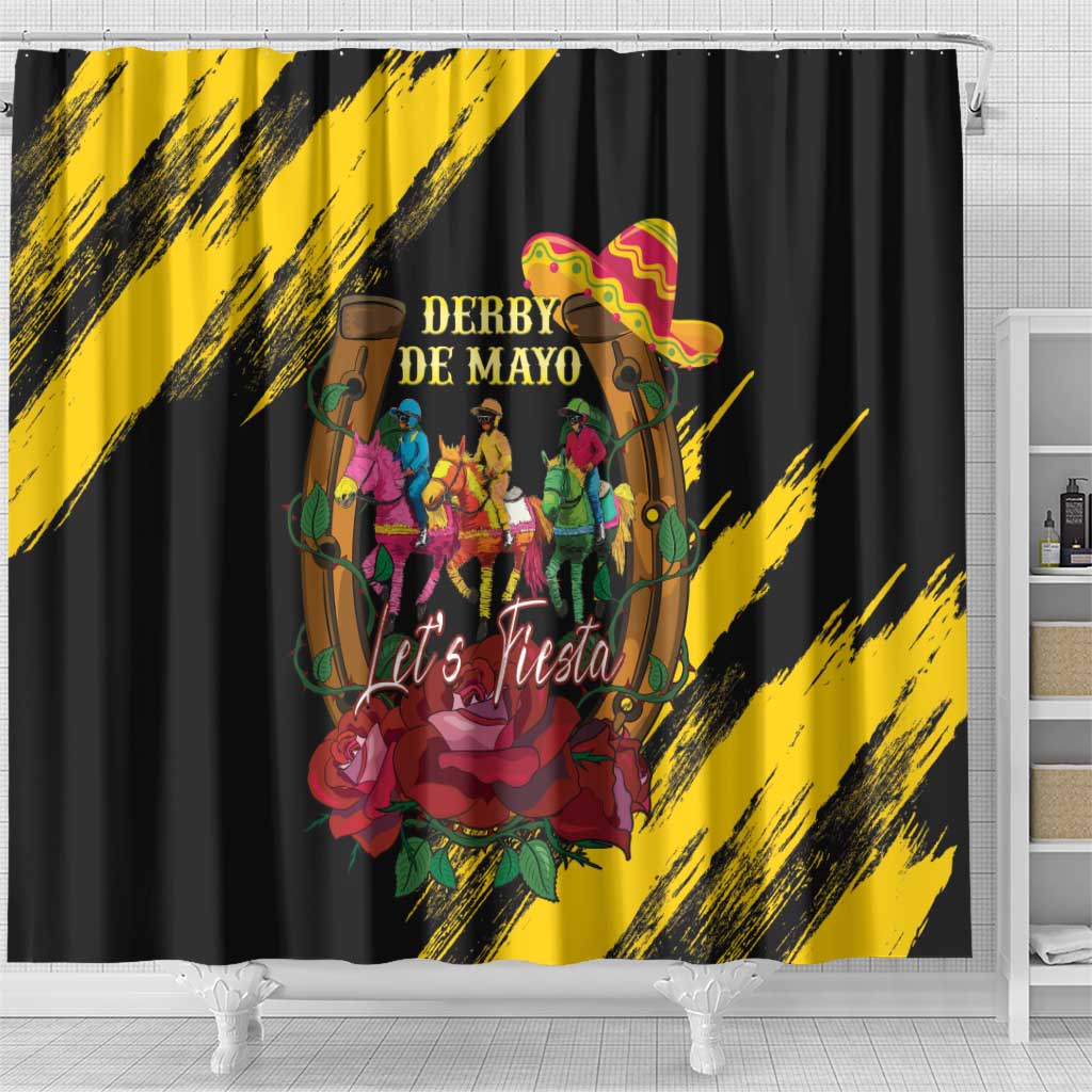 Derby De Mayo 2025 Shower Curtain Pinata Horse Racing Let's Fiesta LT14