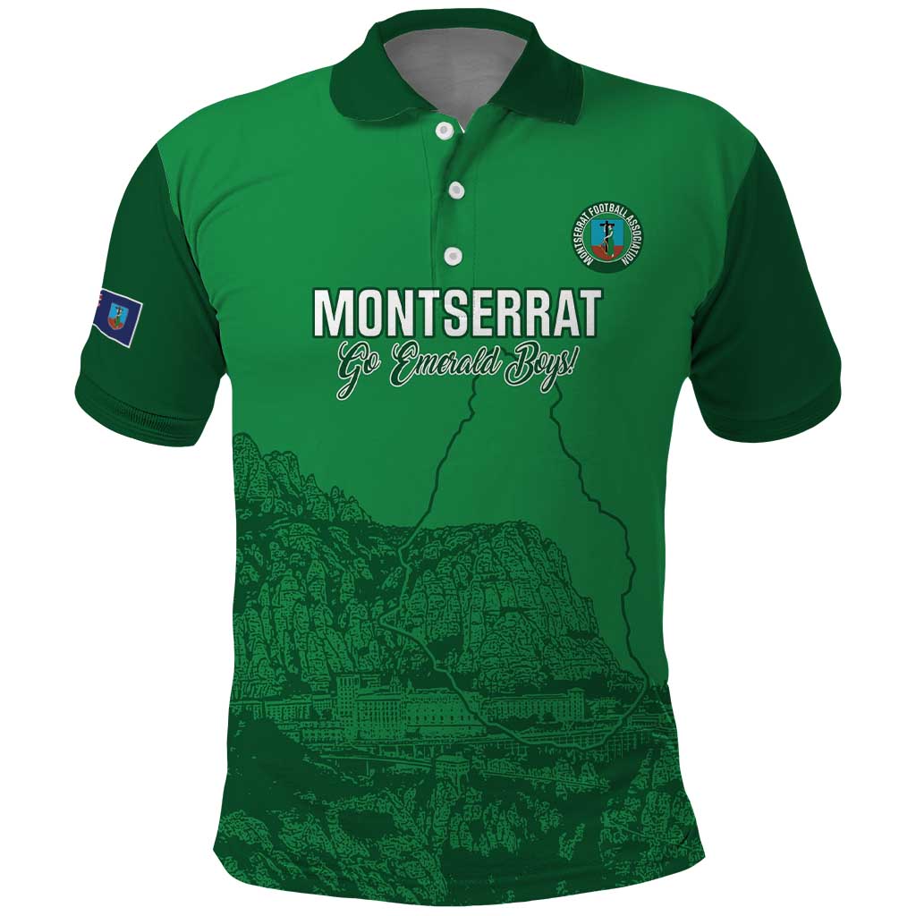 Custom Montserrat Football Polo Shirt 2025 Go Emerald Boys LT14